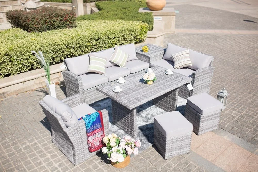 8 мест лабиринт новый дизайн ротанговый уличный диван набор плетеной садовой мебели