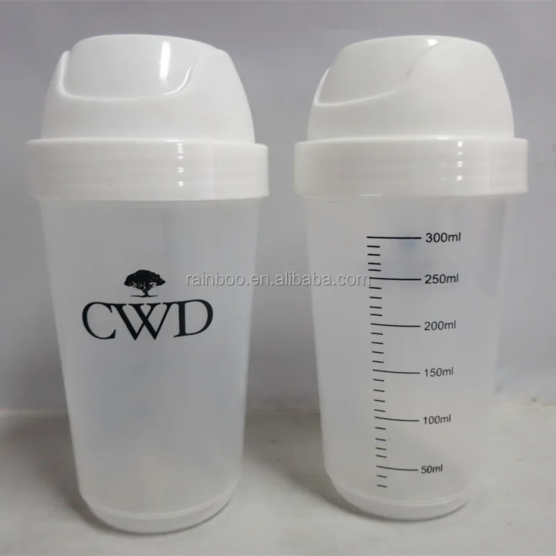 Logo printing 300ML BPA free plastic customized protein shaker cup bottle