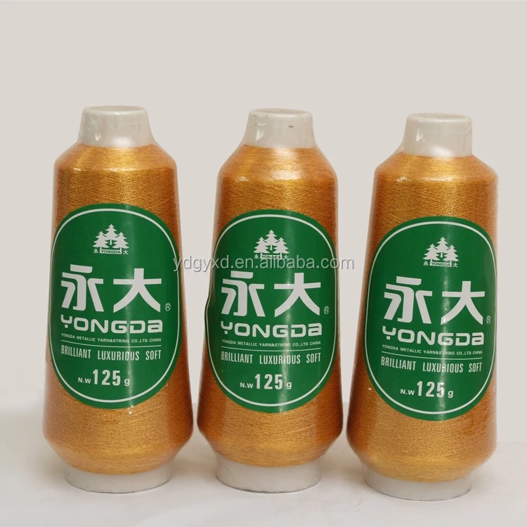 
High Tenacit Polyester yarn golden metallic embroidery thread For Weaving For Sewing 