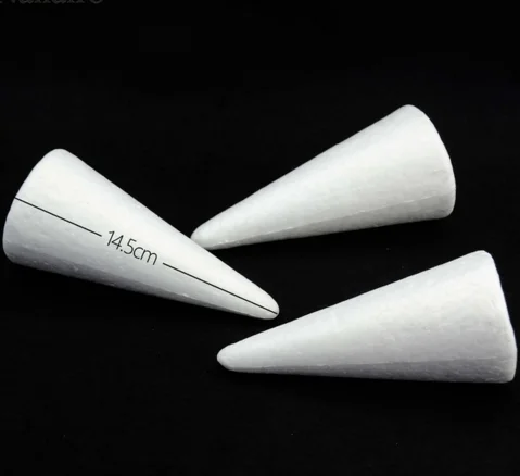 white craft christmas tree polystyrene styrofoam cone