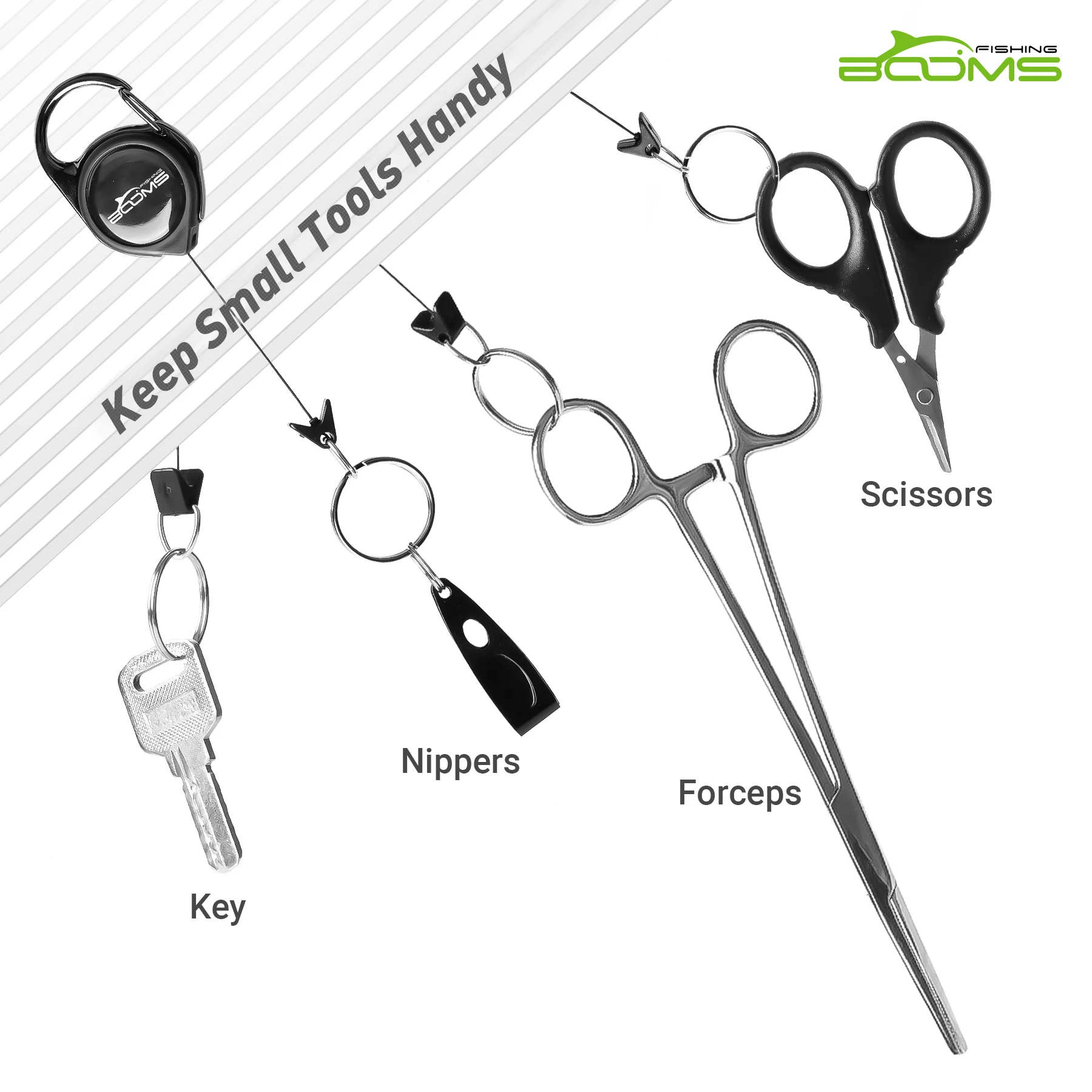  Booms Fishing RG1 рыболовный инструмент для ловли нахлыстом Zinger Key выдвижная катушка с бейджем в упаковке из 3