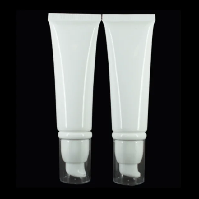50ml 100ml Empty plastic cream soft tubes for cosmetics / White cosmetic pump tube for eye cream / Skin care packaging tubes