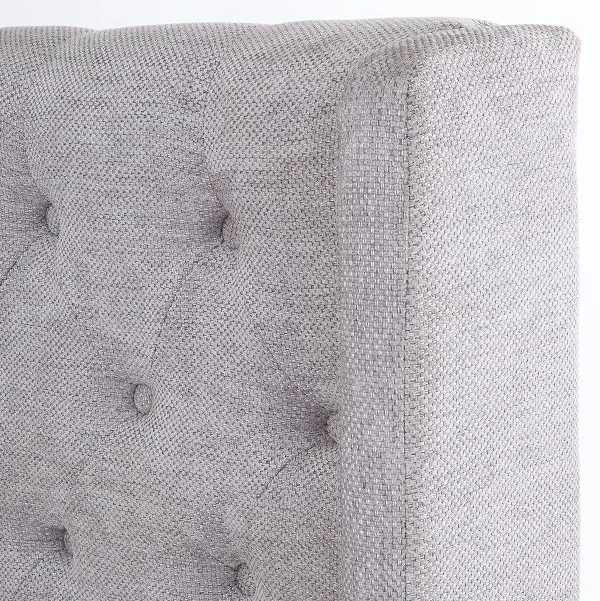 
high headboard low foot end double and king size upholstered fabric bed 