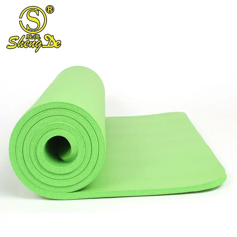 Wholesale Extra Thick Fitness 15mm 10mm Green NBR Yoga Mat