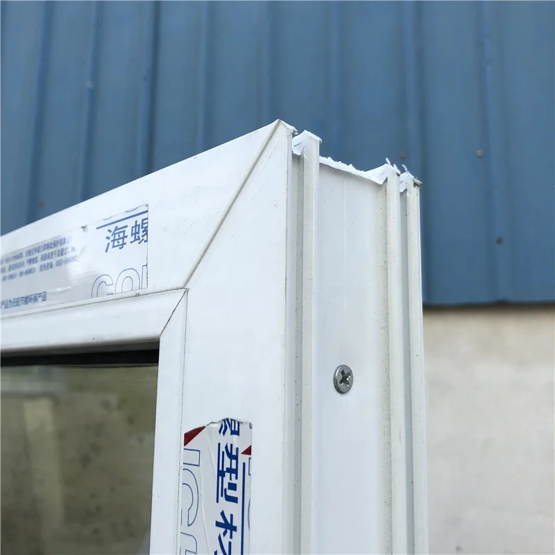 China Supplier Hot Sale 2 Rail Track White UPVC Profile Sliding Windows With Grill And Fly Screen