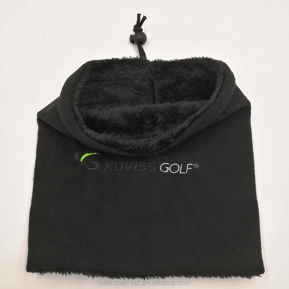double layer winter neck warmer with embroidery logo