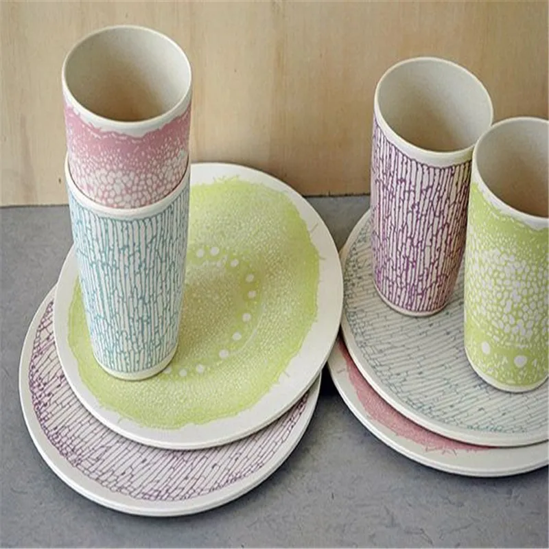 2023 New Design Non-fragile Snail Shape Luxury Dinner Set Bamboo Fiber Eco-friendly Unbreakable Dinner Set