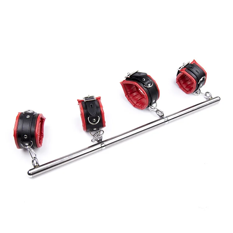 Stainless Steel Bondage Spreader Bar with Metal Hooks for Removable Bondage Cuffs bdsm Adult Game or Fetish