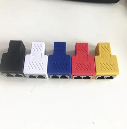 
1 to 2 Ways RJ45 interface Splitter Ethernet cable Socket Adapter 8P8C HUB 