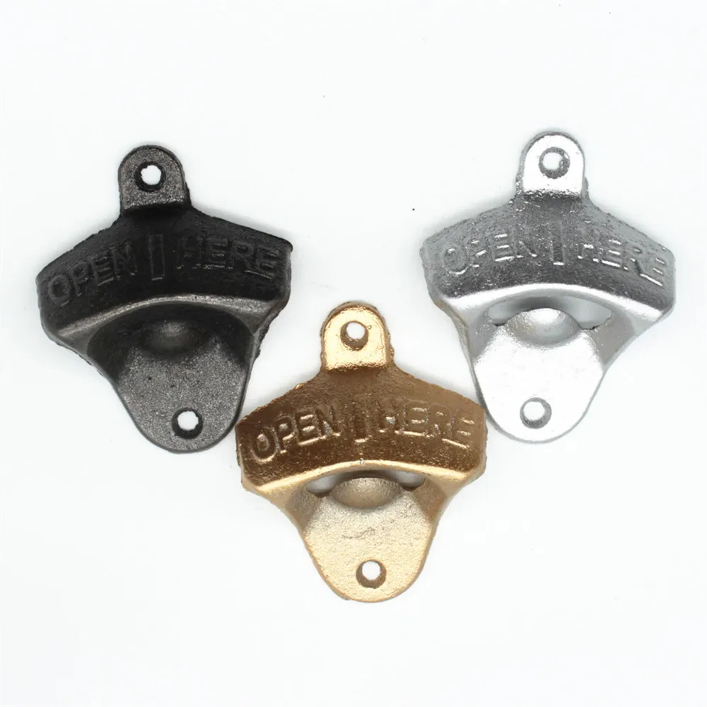 OPEN HERE  Bottle Opener Wall Mount Corkscrew Old Bar Tools