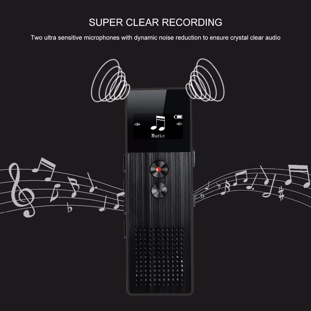 Best seller voice recorder with dual microphone support long time audio recording