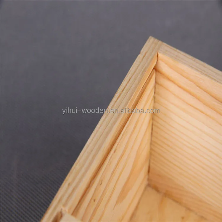 wholesale unfinished custom wooden tea box with sliding lid