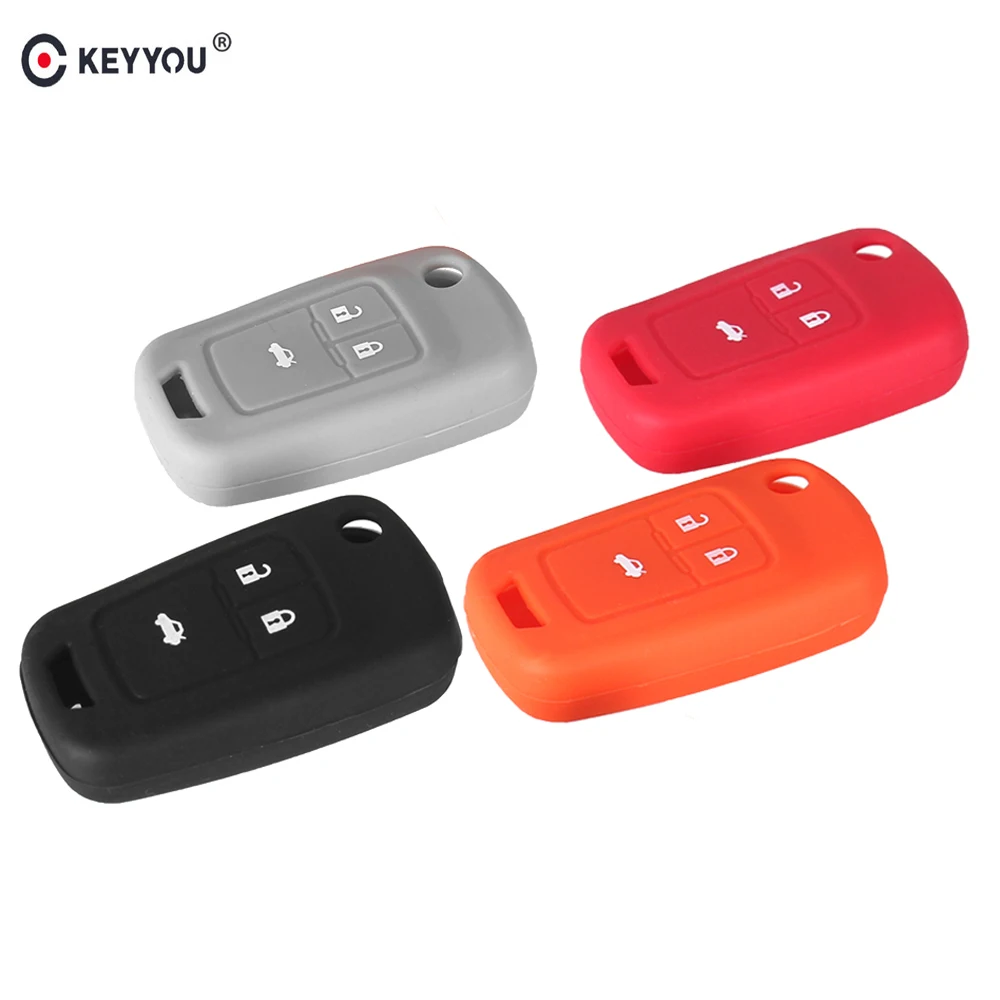 KEYYOU Silicone Car Key Cover 3 Button for Chevrolet Cruze 2009-2014 Sedan Hatchback Accessories Car Key Cover Case