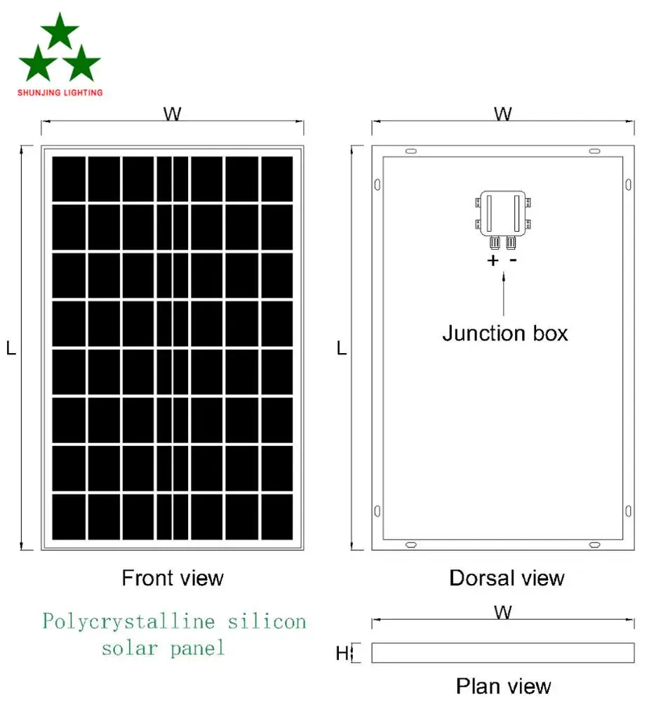 Outdoor IP65 6v 6W 8W 10W 12W 15W 20W 25W 30W aluminum alloy frame solar panel price