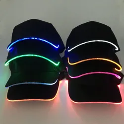 hot sale custom design patent fiber optic LED Light flashing caps outdoor sports LED baseball Cap