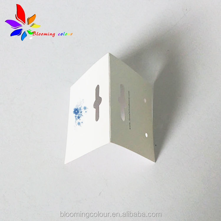 Qingdao factory sale plastic folded jewelry tag/custom printed PVC earring tag