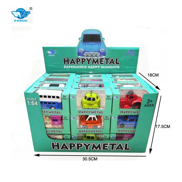 Hot Sales 1:64 small cartoon die cast car model metal toy bus  taxi truck toy  diecast toy vehicles