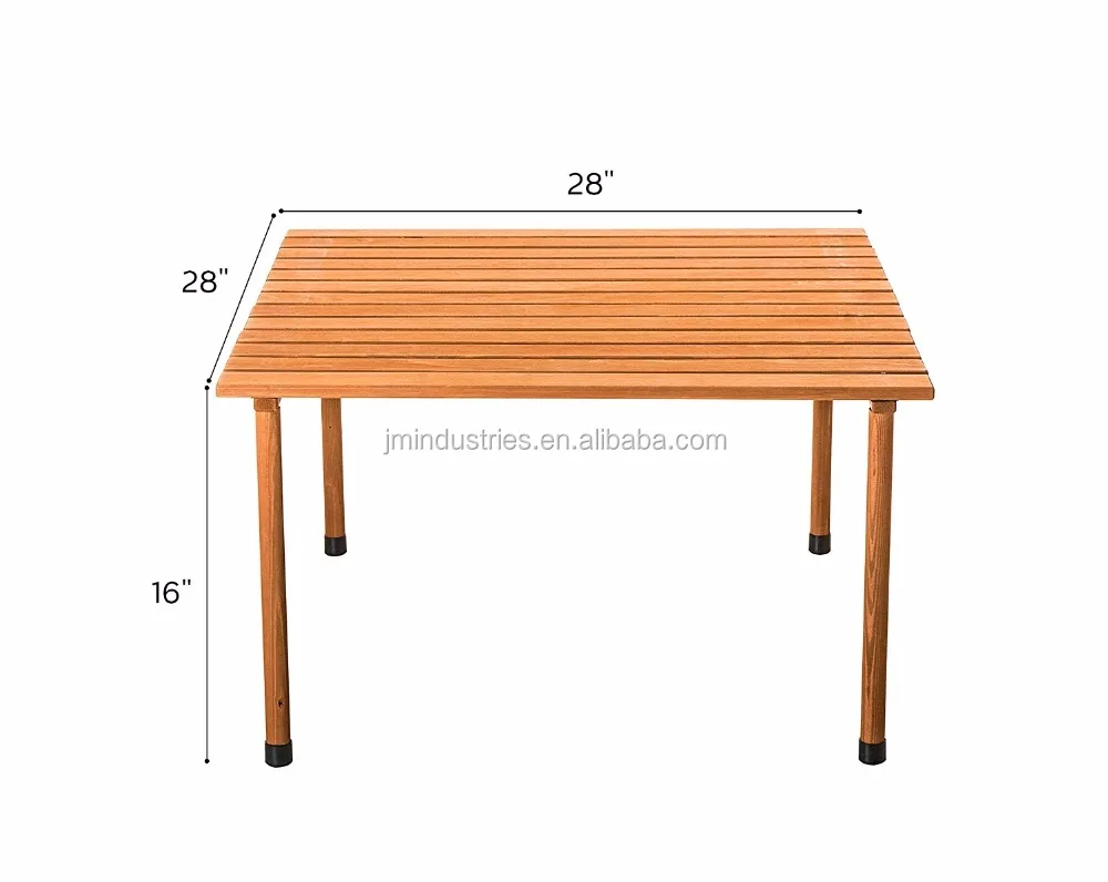 Low Wood Roll-up Picnic Table With Carrying Bag