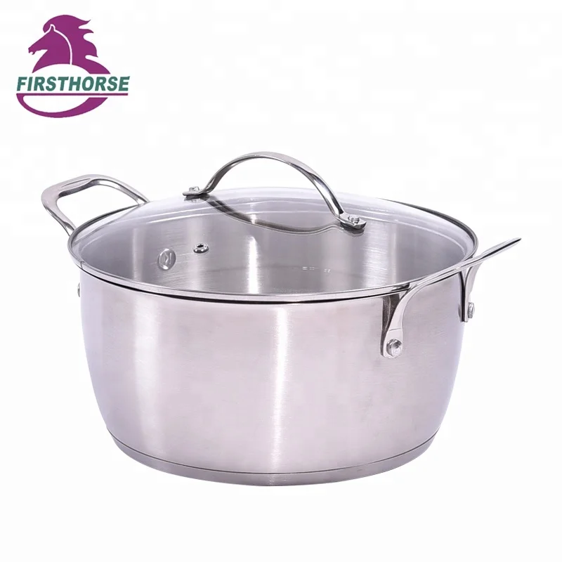 SKU 6pcs cookware stock stainless steel sauce pot sets with SS flat wire handle FH-300-6