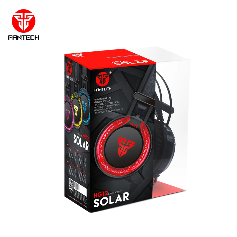 
Cheap Gaming Headphone with RGB Lighting and noise-cancelling Microphone FANTECH HG12 
