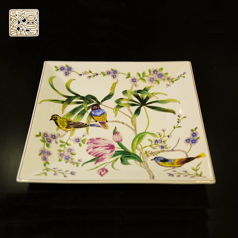 
Factory custom square wholesale ceramic wall plates decorative plates for walls 