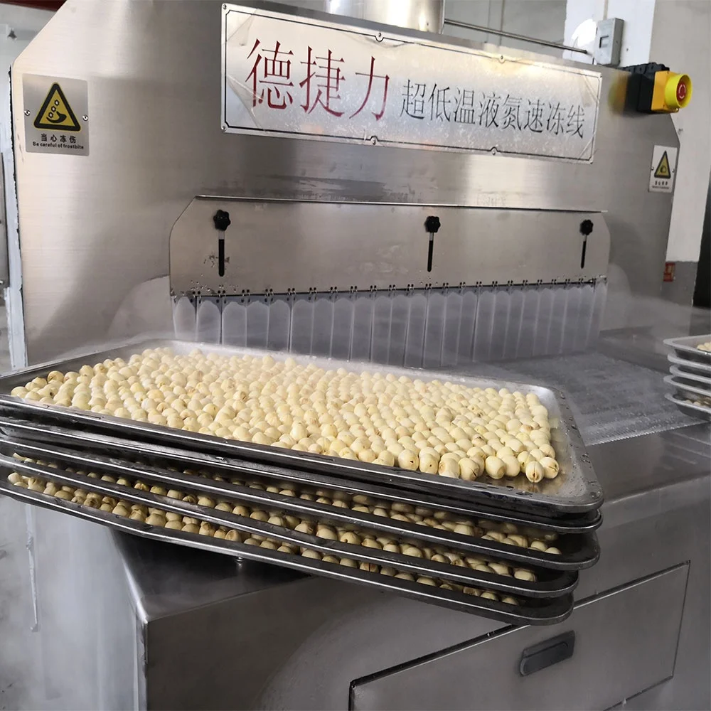 DJL iqf tunnel cooling equipment for lotus nuts/vegetables Dumplings quick iqf tunnel freezer for meatball freeze