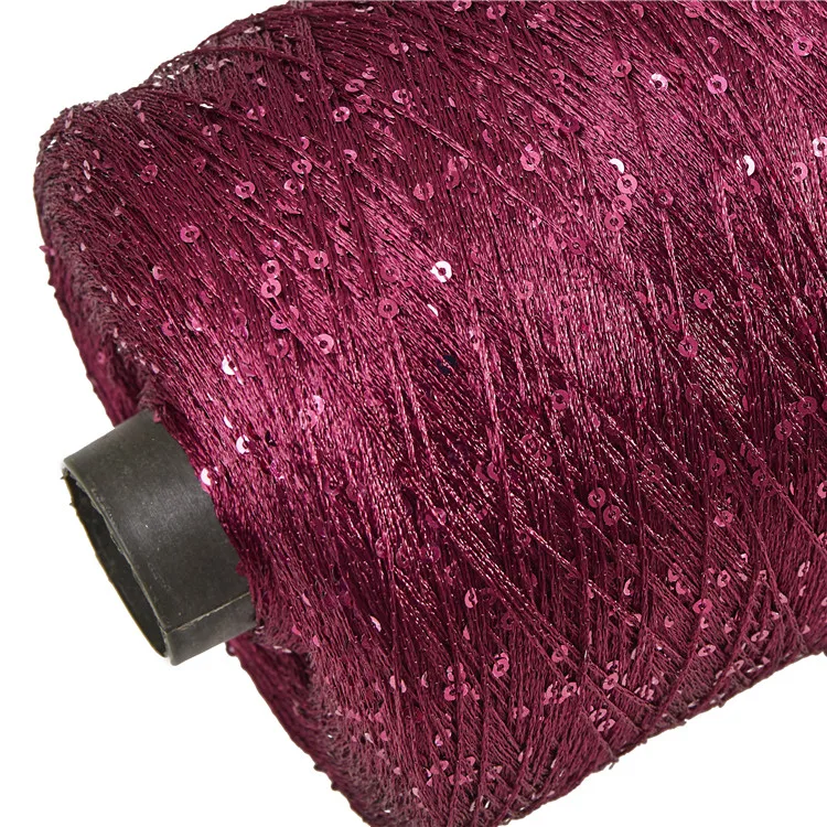 Cheap wholesale standard quality knitted metal Sequin yarn reflective metal beads 3MM 2MM