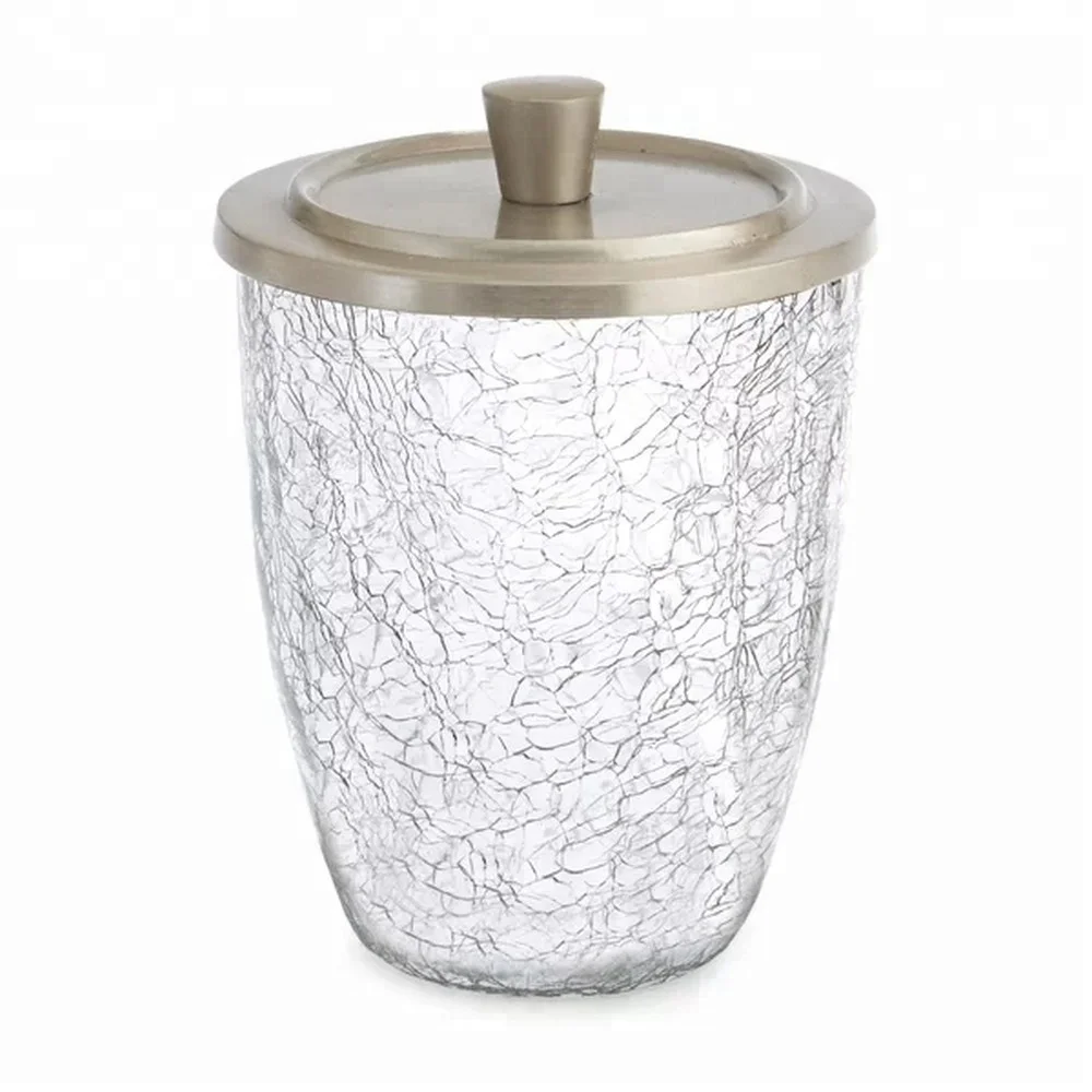2024 Hottest China New Products Luxury Crackle Glass Bathroom Accessories Sets of 7 pcs Bath Acc
