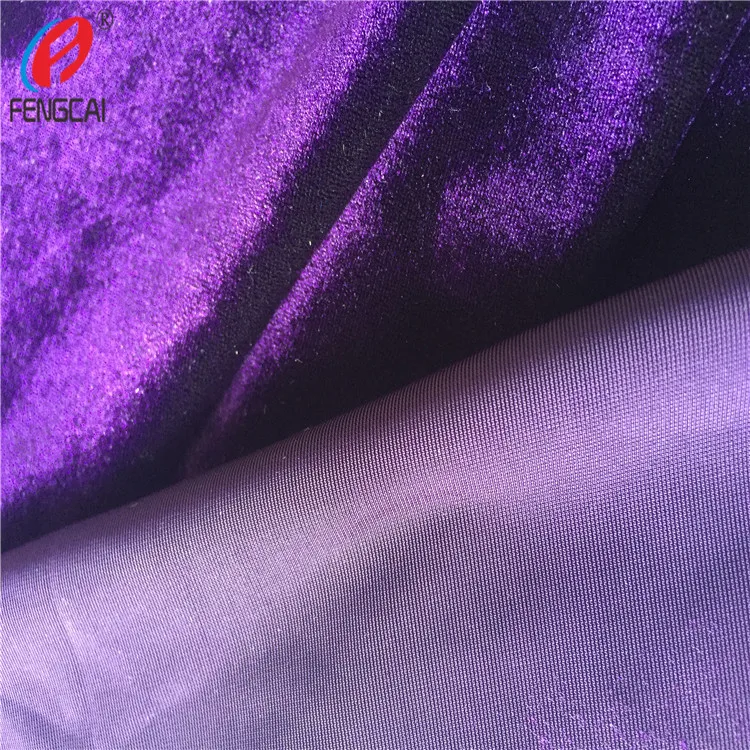 Warp Knit 8% Spandex 92% Polyester Stretch Velvet Fabric Shiny Korea Fleece Fabric