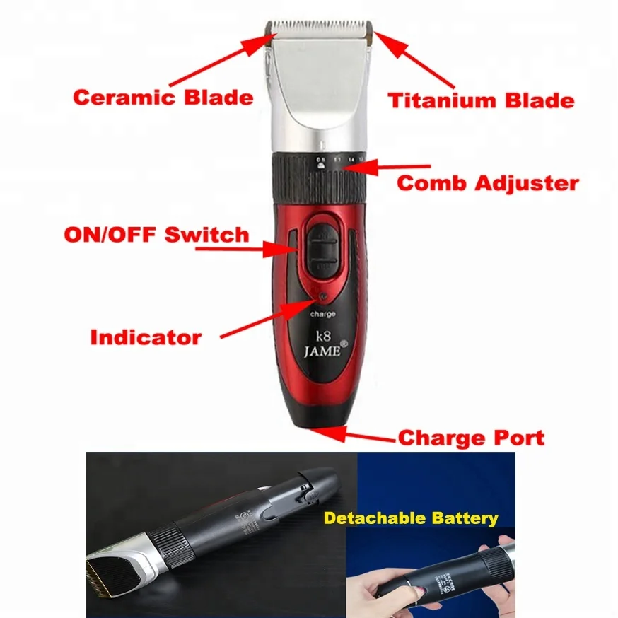 Rechargeable Low-noise Pet Hair Clipper Remover Cutter Grooming Kit Cat Dog Hair Trimmer Electrical Pets Hair Cut Machine