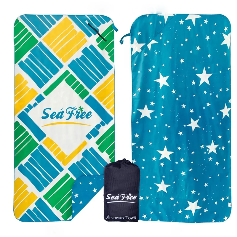 best price victoria secret private label double side microfiber beach towel with pocket