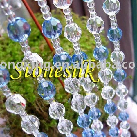 Crystal Bead Curtain Hot Sale Acrylic Door Clear Knitted Insulated Diamond Beaded Curtain for Wedding Decoration Stripe Hongxing