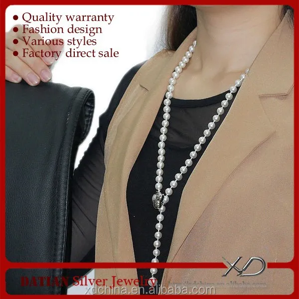 XD YSIP0348 romantic love 925 silver magnetic clasp pearl necklace jewelry Evening dress necklace Sterling Silver Necklace