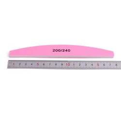 Double Sided 200/240 Grit Nail File Shiner Polisher Manicure Pedicure Nail Care Pink Fingernail File for Natural & Acrylic Nails