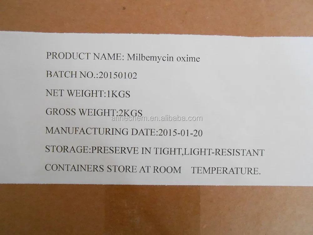 
pharmaceutical ingredient Milbemycin oxime CAS 129496-10-2 