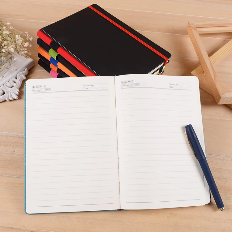 2020  journal leather Notebook with Pen Loop - Elegant Black  Notepad with Premium Thick Paper A5