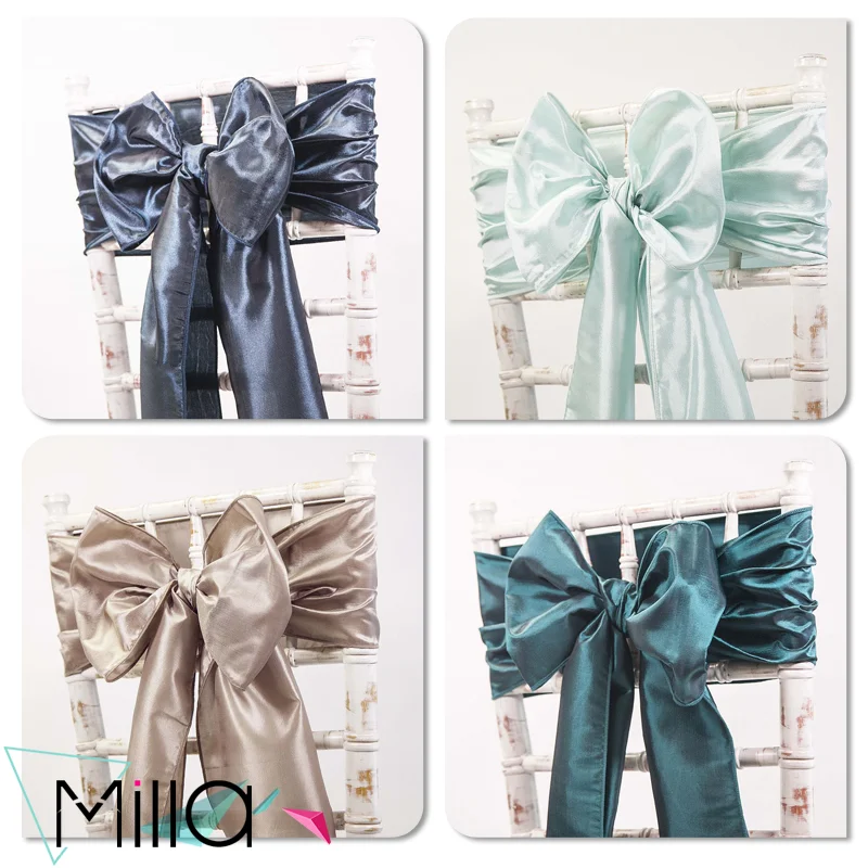 
Purple Taffeta Pre tied Chair Sashes 