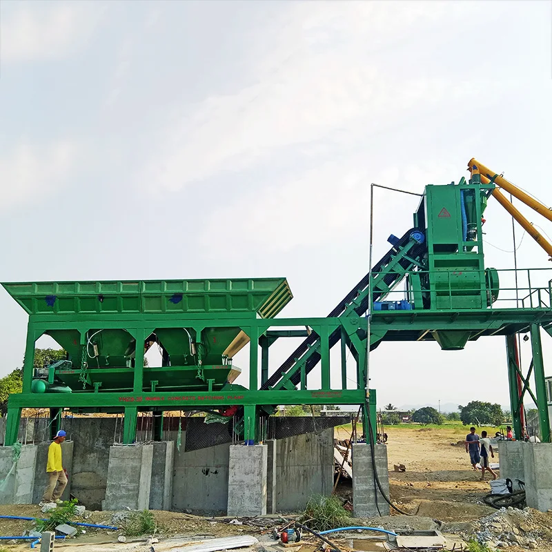 Portable concrete mixing equipment 750L twin shaft mixer machine 35m3/h Mobile Concrete Batching Plant price