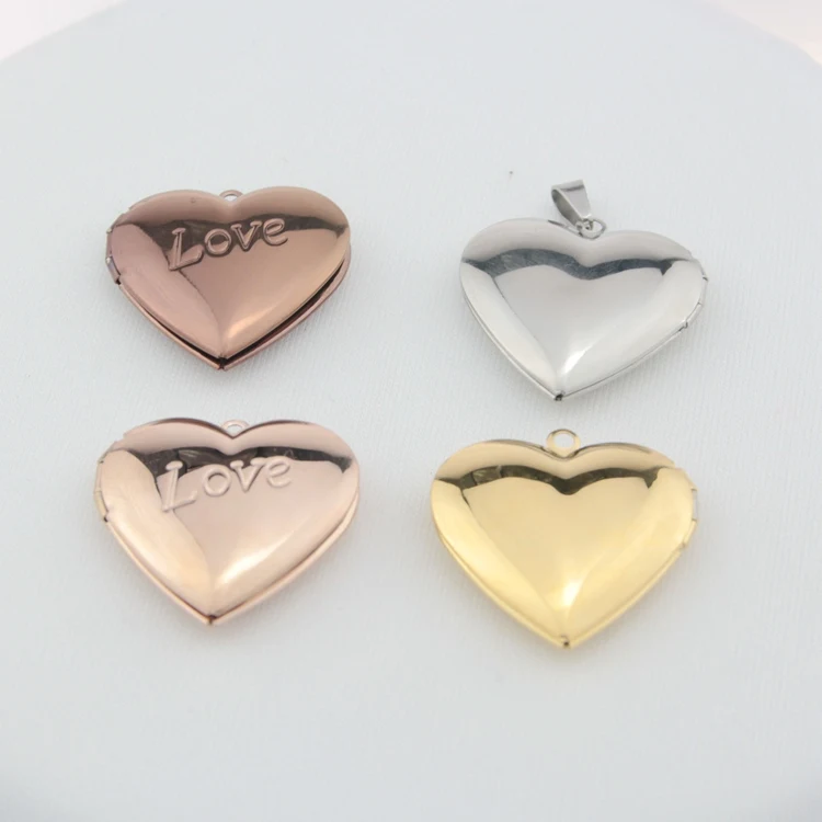 Trendy Heart Flower Locket Opens Pendant Necklace Jewelry Love Gift For Women Vintage Photo Frame Best Gift