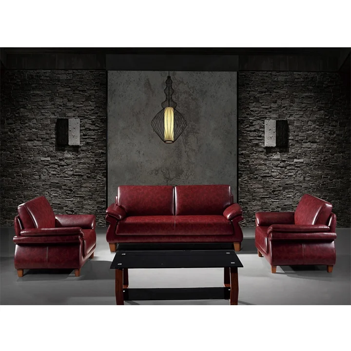 Офисная мебель, деревянный диван из массива дерева и кожи, современный офисный диван для компании