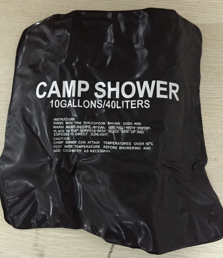 10 Gallon color box package pvc outdoor portable pocket camping shower