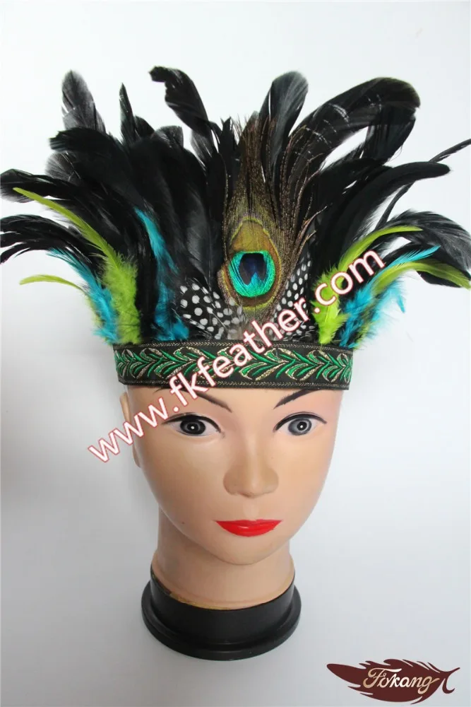 Indian Headdress Material Feather Peacock Feather And Cock Feather For Halloween Items