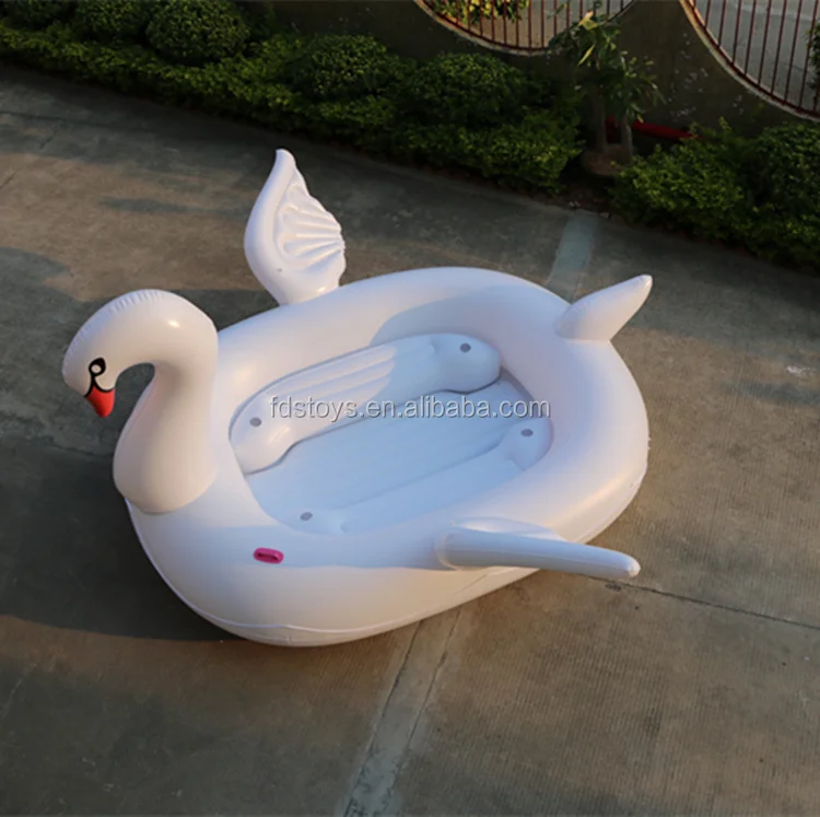 Big 6 Person Party Swan Flamingo Rainbow Unicorn Inflatable Pool Float Island Raft