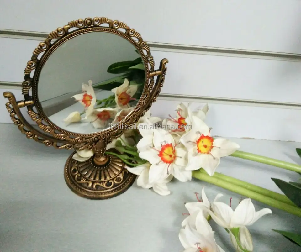 
Hign Quality Antique-Gold 2x Double Side Standing Cosmetic mirror 