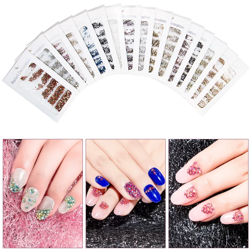 
Queen Fingers 6 sizes SS3/4/6/8/10/12 mixed 1440pcs/bag Hotfix Nail Art Crystal Jewelry Shining Rhinestones 
