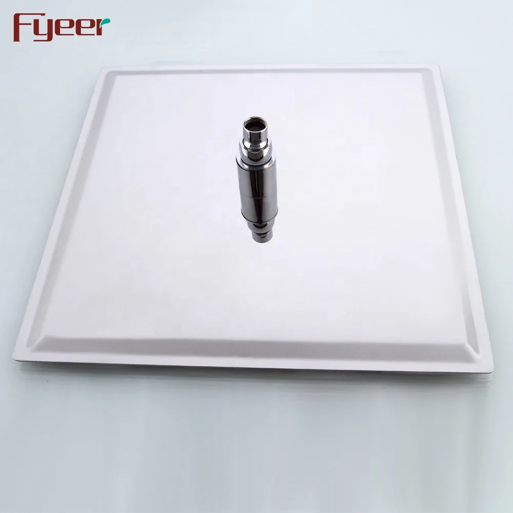Fyeer 16 inch hydro power ultrathin SUS304 stainless steel square rain shower head led