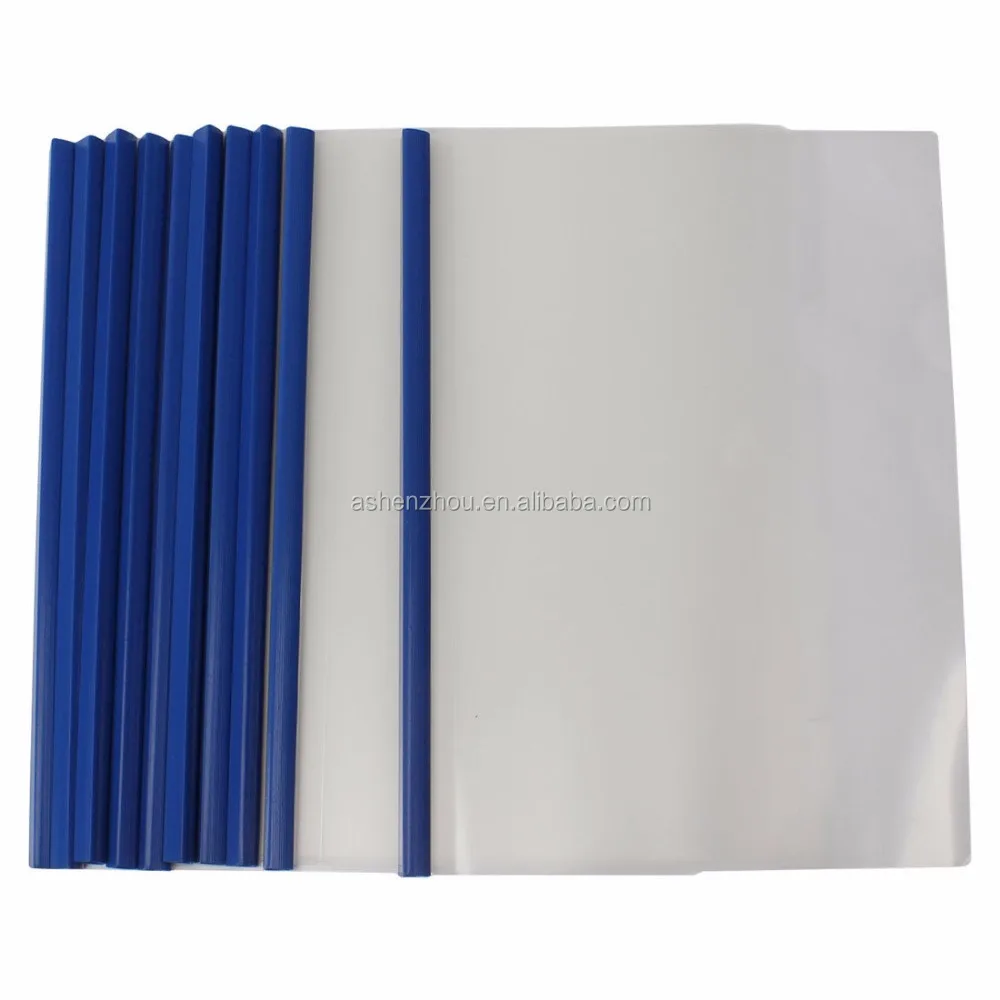 High quality custom logo printed A4 clear transparent spine bar file folder PVC sliding binder