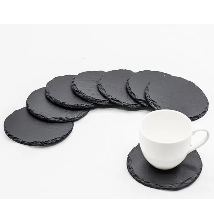 Круглые подставки под чашки рок вино сланец каменные питьевой Coaster детали