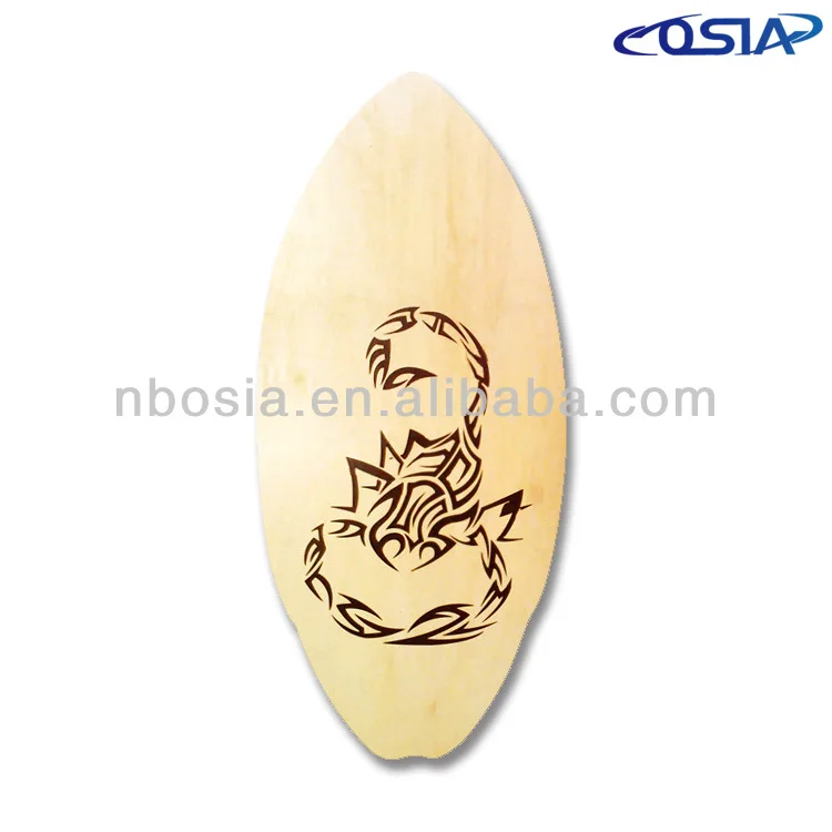 2018 New Design Skimboard Bamboo Skimboard Wood Surfboard with EVA mat