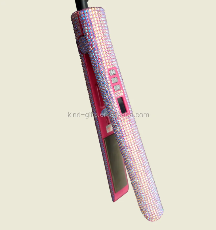 Crystal Pink Princess Cute Series Sparkle Diamond Bands High Tech Professional Hair Straightener